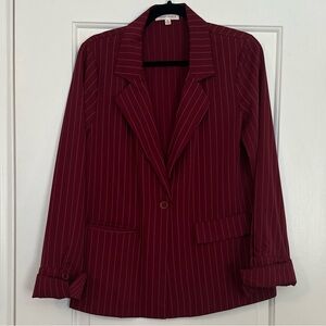 Honey Punch Maroon Pint striped Blazer